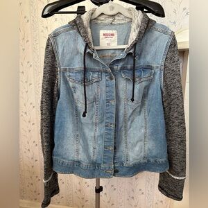 Mossimo Supply Co. Denim Jacket with Knit Sleeves